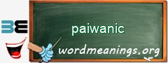 WordMeaning blackboard for paiwanic